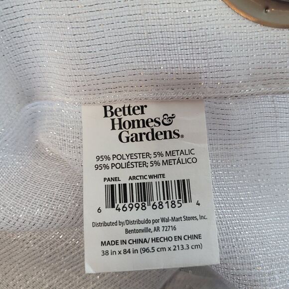 Lot Of 4 Panels Mainstays 84" Sheer Arctic White & Blue Shell - Picture 3 of 8